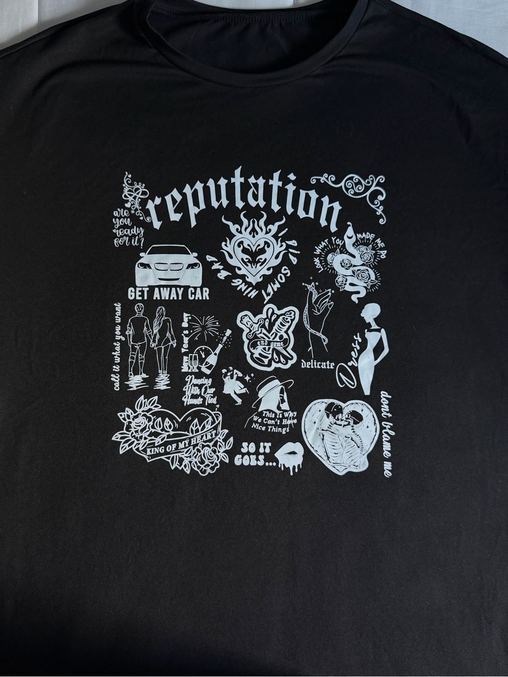 TS Reputation Songs Black Graphic Tee - Large